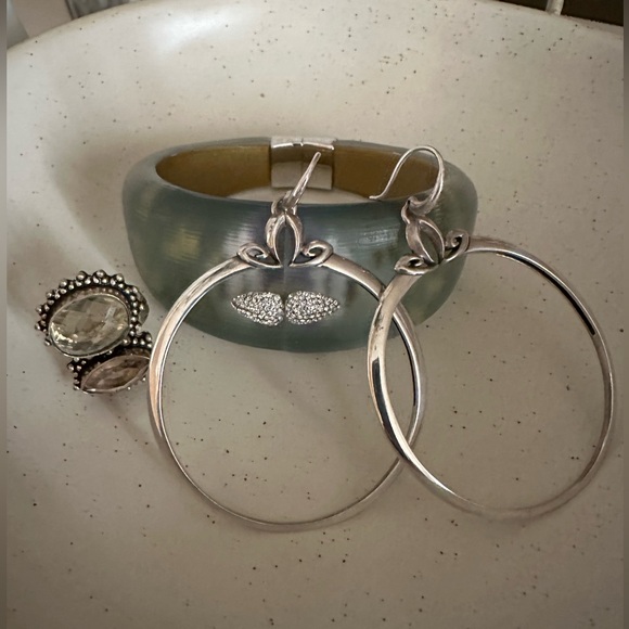 REALM | Portrait Hoop Earring 48mm - Sterling Silver | Statement Earrings - Picture 6 of 13